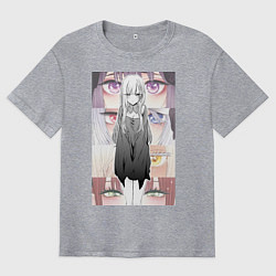 Футболка оверсайз мужская Эта фарфоровая кукла влюбилась, цвет: меланж