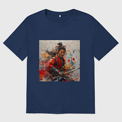 Мужская футболка оверсайз Краски самурая