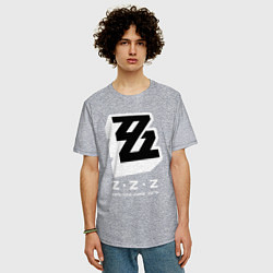 Футболка оверсайз мужская Zenless zone zero лого, цвет: меланж — фото 2