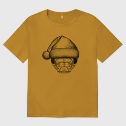 Мужская футболка оверсайз Змея новогодняя