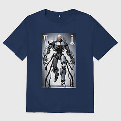 Футболка оверсайз мужская Cyber Lenin - armor on suction cups, цвет: тёмно-синий