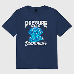 Футболка оверсайз мужская Pressure makes diamonds, цвет: тёмно-синий