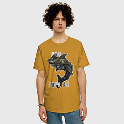 Футболка оверсайз мужская Мото животное, цвет: горчичный — фото 2
