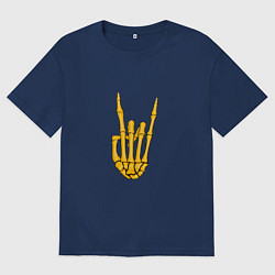 Мужская футболка оверсайз Golden skeleton hand