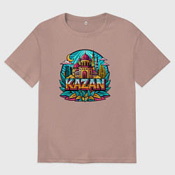 Футболка оверсайз мужская Город Казань, цвет: пыльно-розовый