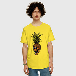 Футболка оверсайз мужская Ананасовая голова, цвет: желтый — фото 2