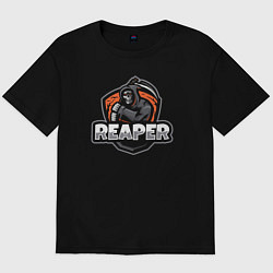 Футболка оверсайз мужская Reaper dead скелет, цвет: черный