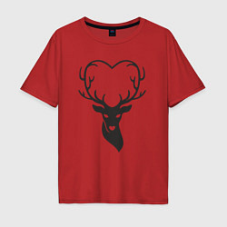 Футболка оверсайз мужская Love deer, цвет: красный