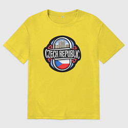Футболка оверсайз мужская Czech Republic, цвет: желтый