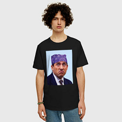 Футболка оверсайз мужская Michael Scott - Prison mike the office meme, цвет: черный — фото 2