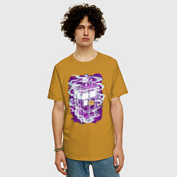 Футболка оверсайз мужская Tardis violet, цвет: горчичный — фото 2