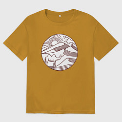 Футболка оверсайз мужская Верблюд в пустыне, цвет: горчичный