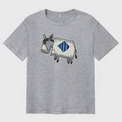 Футболка оверсайз мужская Спящий ослик, цвет: меланж