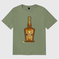 Футболка оверсайз мужская Brandy bottle, цвет: авокадо