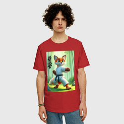 Футболка оверсайз мужская Kyokushin karate - fox, цвет: красный — фото 2