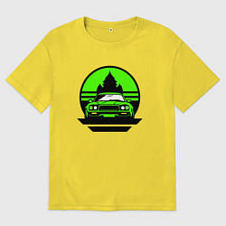 Футболка оверсайз мужская Nissan skyline retro style, цвет: желтый