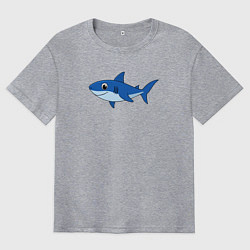 Мужская футболка оверсайз Милая акула улыбается