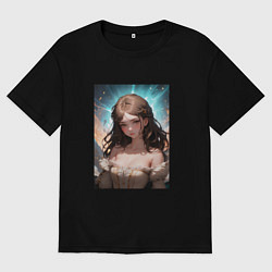 Мужская футболка оверсайз Элегантная аниме девушка