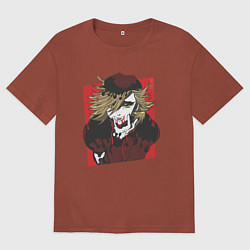 Футболка оверсайз мужская Клинок рассекающий демонов 2 Высшая Луна Доума, цвет: кирпичный