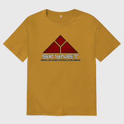 Футболка оверсайз мужская Skynet - cyberdyne, цвет: горчичный