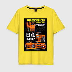 Футболка оверсайз мужская Nissan Silvia авто, цвет: желтый