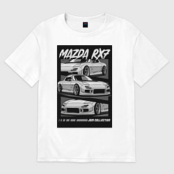 Футболка оверсайз мужская Mazda rx-7 JDM авто, цвет: белый