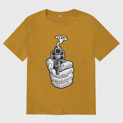 Мужская футболка оверсайз Дымящийся пистолет