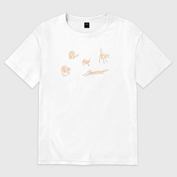 Футболка оверсайз мужская Cats fun club, цвет: белый
