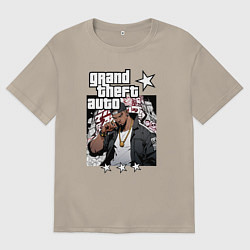 Футболка оверсайз мужская Темнокожий бандит из GTA 6, цвет: миндальный