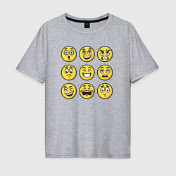 Футболка оверсайз мужская Smiles 3x3, цвет: меланж