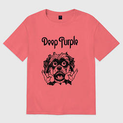 Футболка оверсайз мужская Deep Purple - rock dog, цвет: коралловый