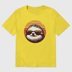 Мужская футболка оверсайз Ленивец в солнцезащитных очках