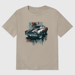 Мужская футболка оверсайз Автомобиль - маслкар