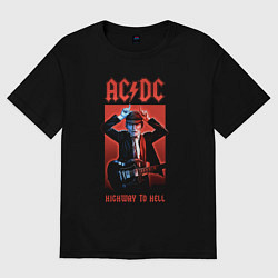 Футболка оверсайз мужская ACDC Angus Young, цвет: черный