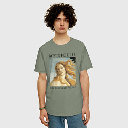 Футболка оверсайз мужская Сандро Боттичелли - Рождение Венеры, цвет: авокадо — фото 2