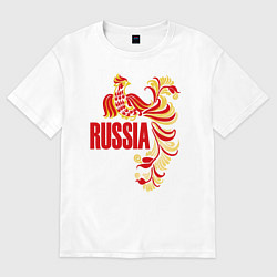 Футболка оверсайз мужская Russia, цвет: белый