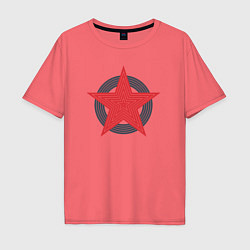 Мужская футболка оверсайз Red star symbol