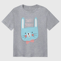 Футболка оверсайз мужская Sweet bunny, цвет: меланж