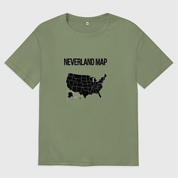 Мужская футболка оверсайз Neverland map