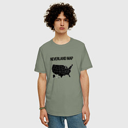 Футболка оверсайз мужская Neverland map, цвет: авокадо — фото 2