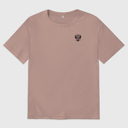 Мужская футболка оверсайз За веру царя и святую триединую Русь малый герб че