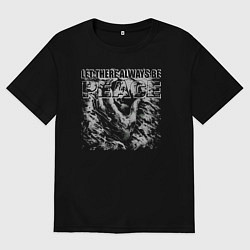 Футболка оверсайз мужская Монохромная графика, цвет: черный