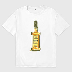 Футболка оверсайз мужская Бутылочка текилы, цвет: белый