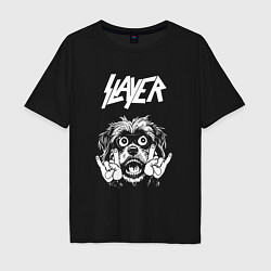 Мужская футболка оверсайз Slayer rock dog