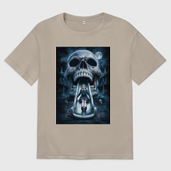 Мужская футболка оверсайз Череп-горка