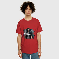 Футболка оверсайз мужская Дуров free свободу Павлу, цвет: красный — фото 2