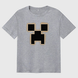 Футболка оверсайз мужская Логотип игры Майнкрафт, цвет: меланж