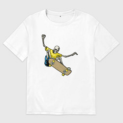 Футболка оверсайз мужская Мёртвый скейтбордист, цвет: белый