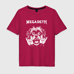 Футболка оверсайз мужская Megadeth rock dog, цвет: маджента