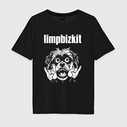 Мужская футболка оверсайз Limp Bizkit rock dog